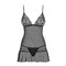 Сорочка еротична напівпрозора Obsessive Shibu Chemise чорна, L/XL