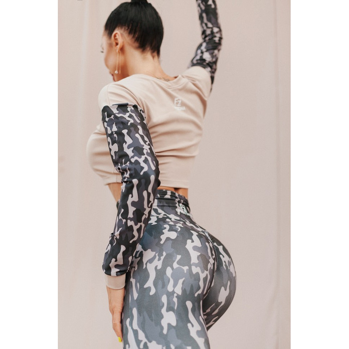 Топ Fitzona BROWN TOP LONG SLEEVE BROWN MILITARY