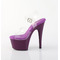 Босоніжки Pleaser Adore-708 на підборах 7 дюймів, босоніжки з ремінцем на щиколотці 2 3/4 дюйма, прозорі/фіолетові