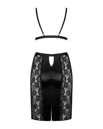 Комплект Obsessive Blanita (бюстгальтер и юбка) Black L\LX
