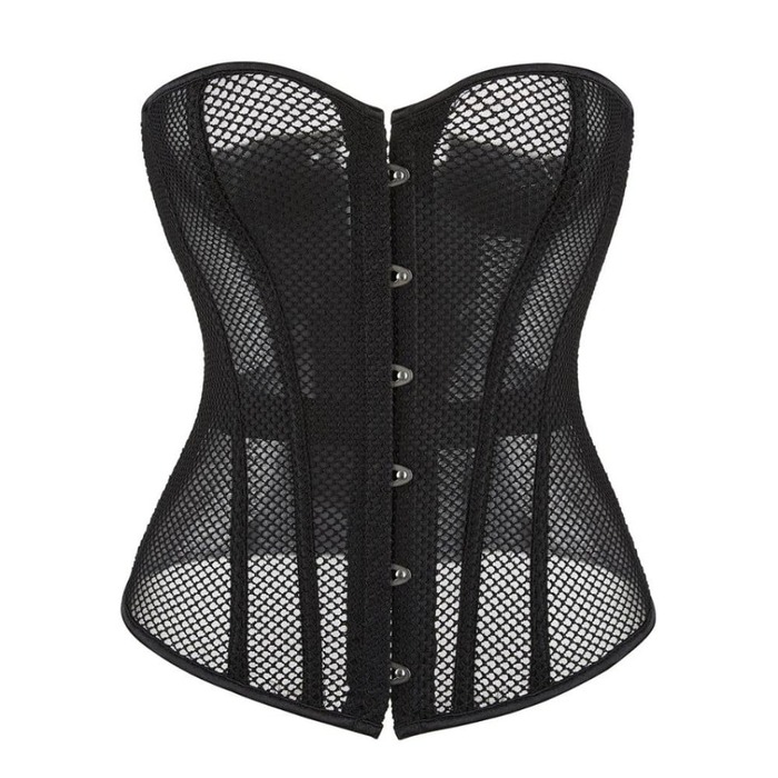 Корсет із сітки Star Night Grid Corset з гачками та шнурівкою, чорний, L (без коробки)