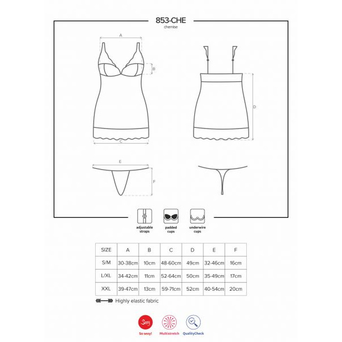 Сорочка Obsessive 853-CHE-2 chemise