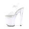 Босоніжки Pleaser Discolite-808 на підборах 8 дюймів, босоніжки з ремінцем на щиколотці 4 дюйми з підсвічуванням LED, прозорі/білі