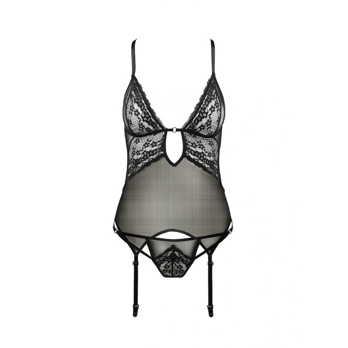 Корсет із декольте ERZA CORSET black S/M - Passion