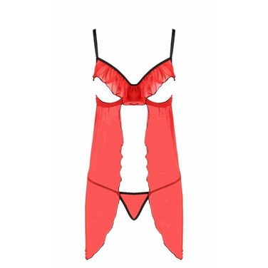 Пеньюар с открытой грудью CHERRY CHEMISE red S/M - Passion