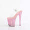 Босоніжки Pleaser Bejeweled-808RRS на підборах 8 дюймів, босоніжки з ремінцем на щиколотці 4 дюйми, з ремінцем PF, з Resin RS, прозорі/ніжно-рожеві