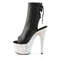Ботильоны Pleaser Bejeweled-1018DM-7, каблук 7 дюймов, PF 2 3/4 дюйма, открытый носок/пятка, боковая молния, черная искусственная кожа/серебро