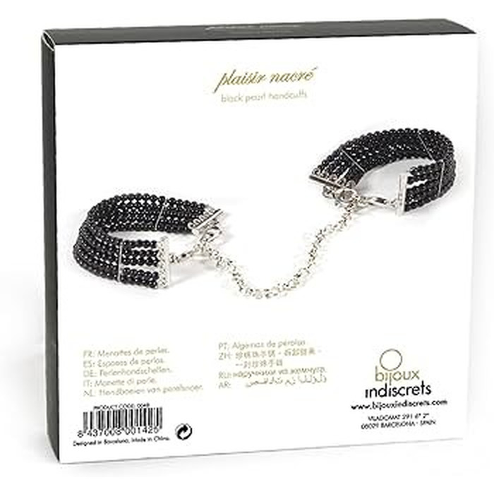 Браслеты-наручники PLASIR Nacre чорні перли Bijoux Indiscrets