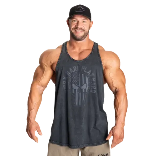 Майка GASP Skull T-Back 220991 Washed Black