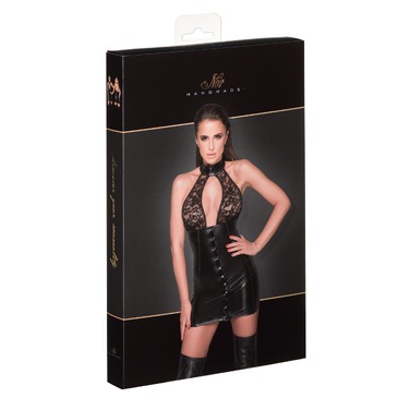 Платье с чокером и кружевным лифом Noir Handmade F224 черное, L