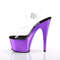 Босоніжки Pleaser Adore-708 на підборах 7 дюймів, босоніжки з ремінцем на щиколотці 2 3/4 дюйма, прозорі/фіолетові