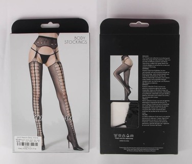 Колготки, що імітують панчохи з безшовними пажами Star Night Pantyhose чорний, XS-M