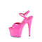 Босоніжки Pleaser Adore-709 на підборах 7 дюймів, босоніжки з ремінцем на щиколотці 2 3/4 дюйма, рожеві