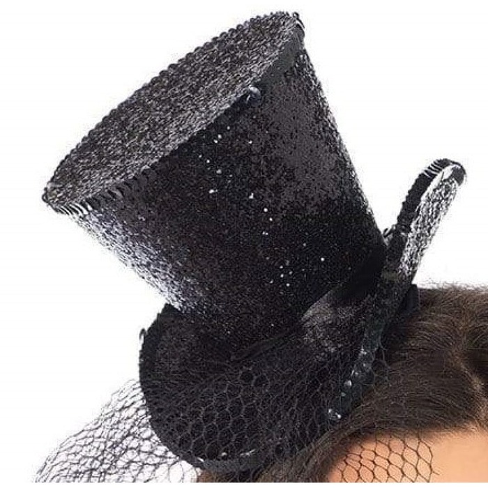 Міні-циліндр жіночий Mini Glitter Top Hat від Leg Avenue