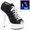 Туфлі Pleaser Delight-600SK-01 *6 дюймів на підборах, 1 3/4 дюйма з відкритим носком, з блискавкою збоку, чорні/білі