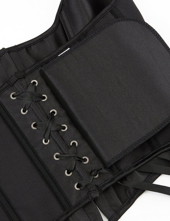 Корсет на зав'язках стрічках із бретелями Star Night 12 Plastic Bones з підтримкою бюста, чорний, S