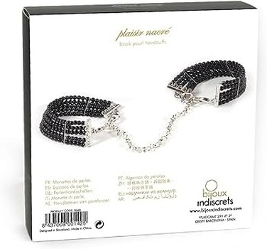 Браслеты-наручники PLASIR Nacre чорні перли Bijoux Indiscrets