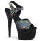 Босоніжки Pleaser Adore-708N-DT *7 дюймів на підборах, 2 3/4 дюйма з ремінцем на щиколотці, сірі/чорні