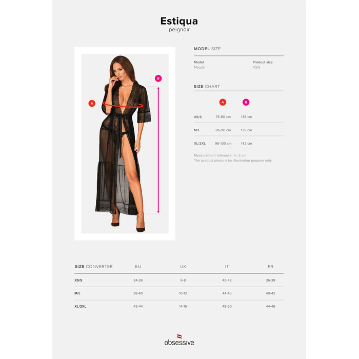 Пеньюар Obsessive Estiqua peniuar M/L