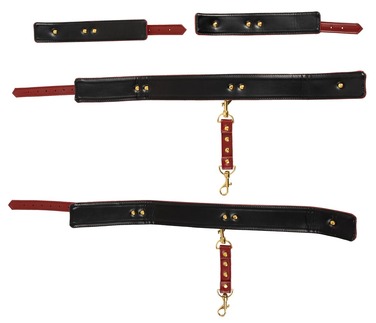 Наручники и набедренные фиксаторы Bad Kitty красные