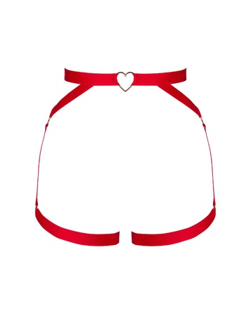 Портупея на стегна Obsessive Elianes червона, M/L