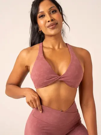 Топ Ryderwear NKD Stonewash Twist Sports Bra - Boysenberry Stonewash