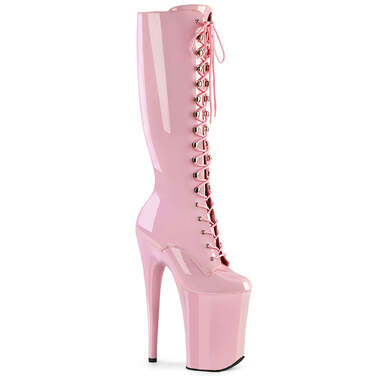 Сапоги Infinity-2020, каблук 9 дюймов, высота 5 1/4 дюйма, шнуровка, молния сбоку, нежно-розовый