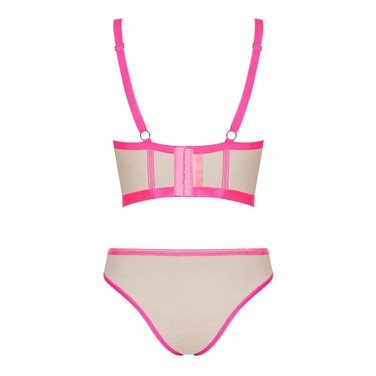 Комплект Obsessive Nudelia top & panties pink S/M