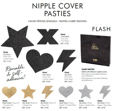 Прикраса для грудей Flash - Heart Black Bijoux Indiscrets