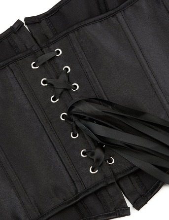 Корсет на зав'язках стрічках із бретелями Star Night 12 Plastic Bones з підтримкою бюста, чорний, S