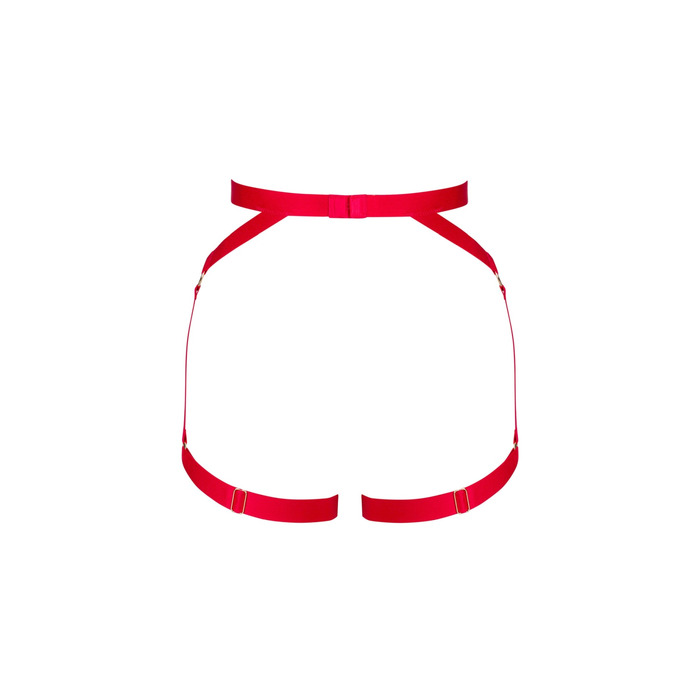 Портупея пояс Obsessive Elianes harness, червона, XS/S