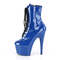 Чоботи Pleaser Adore-1020 **7-дюймовий каблук, 2 3/4-дюймові черевики на шнурівці зпереду, збоку блискавка, сині