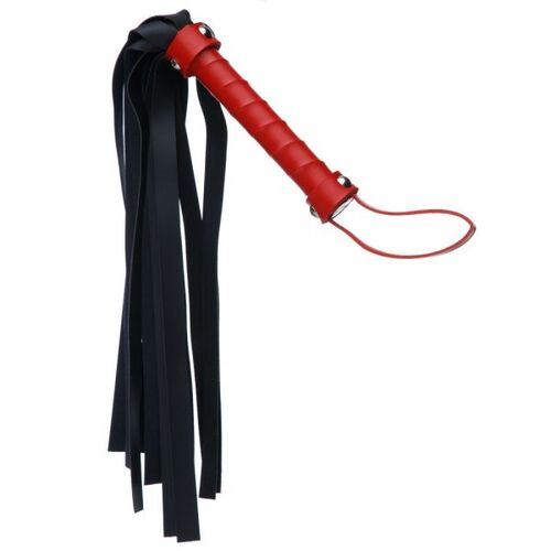F61426 Плетка из экокожи с красной рукояткой FLOGGER BLACK/RED