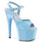 Босоножки Pleaser Adore-709, каблук 7 дюймов, ремешок на щиколотке шириной 2 3/4 дюйма, нежно-голубой