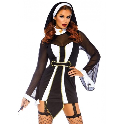 Костюм черниці Leg Avenue Twisted Sister 2 предмети, чорний, S/M