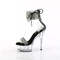 Босоніжки Pleaser Delight-627RS на підборах 6 дюймів, босоніжки з манжетою на щиколотці 1 3/4 дюйма з RS, блискавка ззаду, чорні/прозорі
