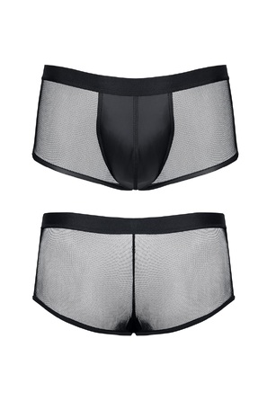 Мужские шорты со вставками сетки Regnes Fetish Planet и мокрым эффектом, черные, S