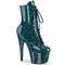 Ботинки Pleaser Adore-1020GP, каблук 7 дюймов, 2 3/4 дюйма, шнуровка спереди, боковая молния, бирюзовый цвет