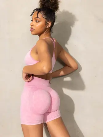 Шорти Ryderwear Stonewash Scrunch Seamless Shorts - Pink Stonewash