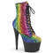 Чоботи Pleaser Adore-1020RS *7 дюймів на підборах, 2 3/4 дюйма з прикрасою PF RS, блискавка збоку, різнокольорові/чорні