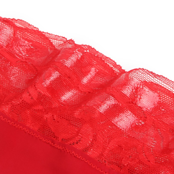 Панчохи еластичні Star Night з мереживною коронкою, червоні, XS-L