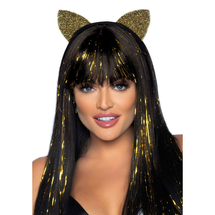 Повязка на голову с кошачьими ушками Leg Avenue Glitter cat ear headband O/S