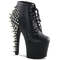 Ботильоны Pleaser Fearless-700-28, каблук 7 дюймов, ботильоны на шнуровке 3 1/4 дюйма, чёрная искусственная кожа/чёрный
