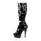 Босоніжки Pleaser Delight-600-49 на підборах 6 дюймів, чоботи-гладіатори до коліна 1 3/4 дюйма, блискавка ззаду, чорні