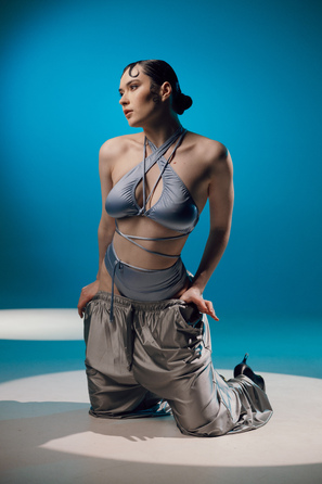 Штаны для танцев Gray silk_ сірий шовк
