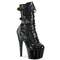 Чоботи Pleaser Adore-1046 на підборах 7 дюймів, черевики на шнурівці спереду 2 3/4 дюйма з PF, блискавка збоку, чорна голограма