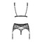 Комплект ажурный з поясом для чулок Obsessive Firella garter belt set S/M