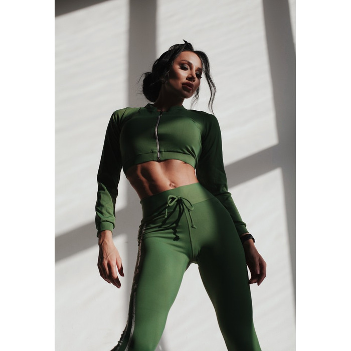 Жіноча кофта Fitzona GREEN JACKET WITH ZIPER на блискавці