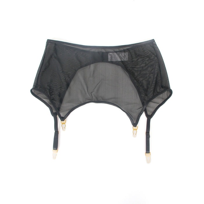 Комплект білизни чорний в сіточку Star Night з поясом та гартерами, M