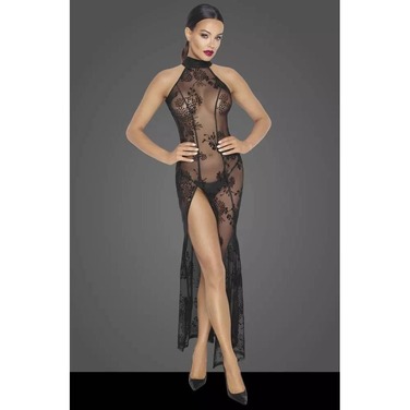 Сукня довга сексуальна з візерунками S F239 Noir Handmade, чорна